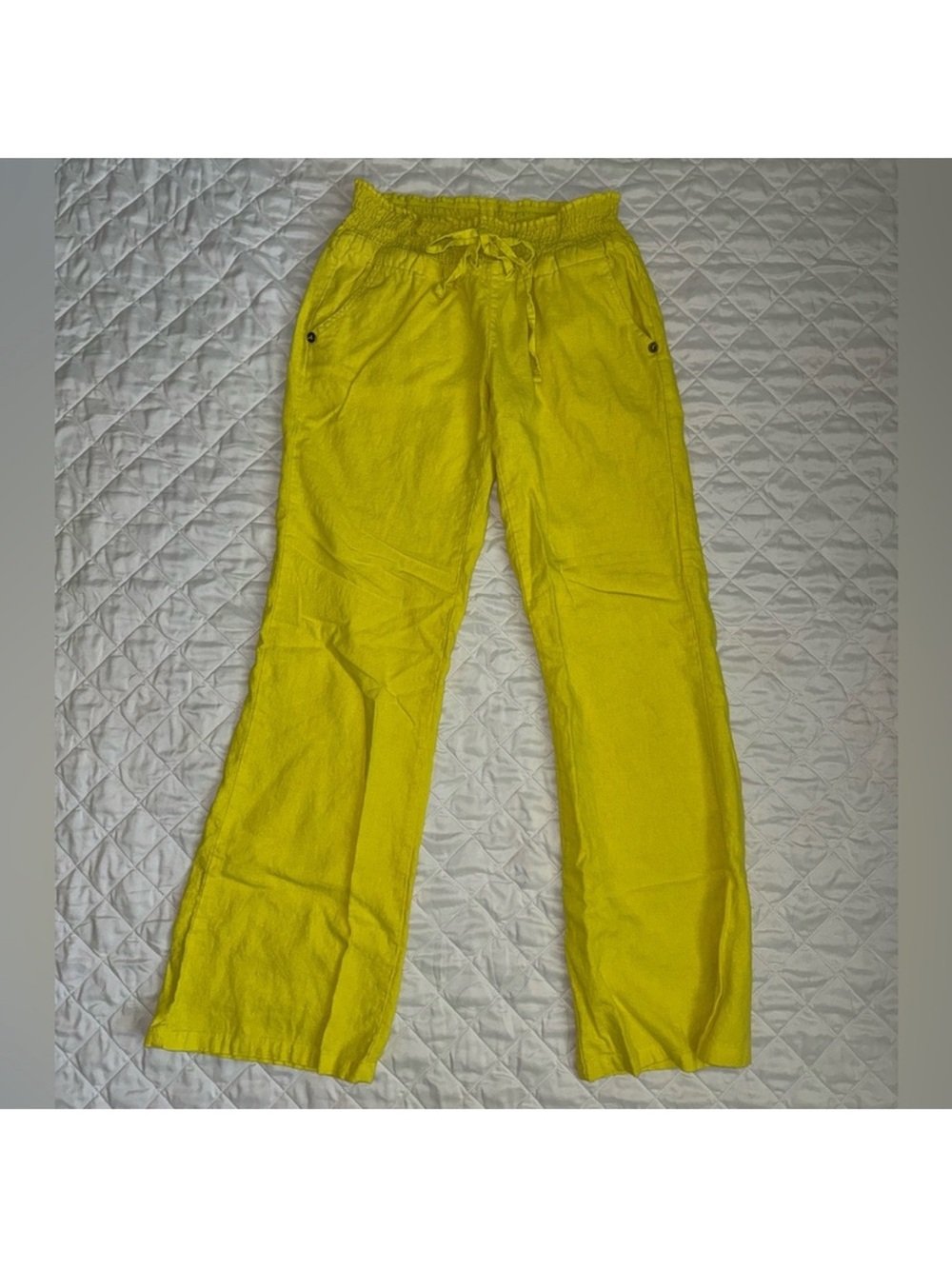 Love Tree Yellow Linen Pants